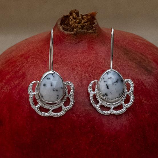 Dendritic Opal Mary Earrings