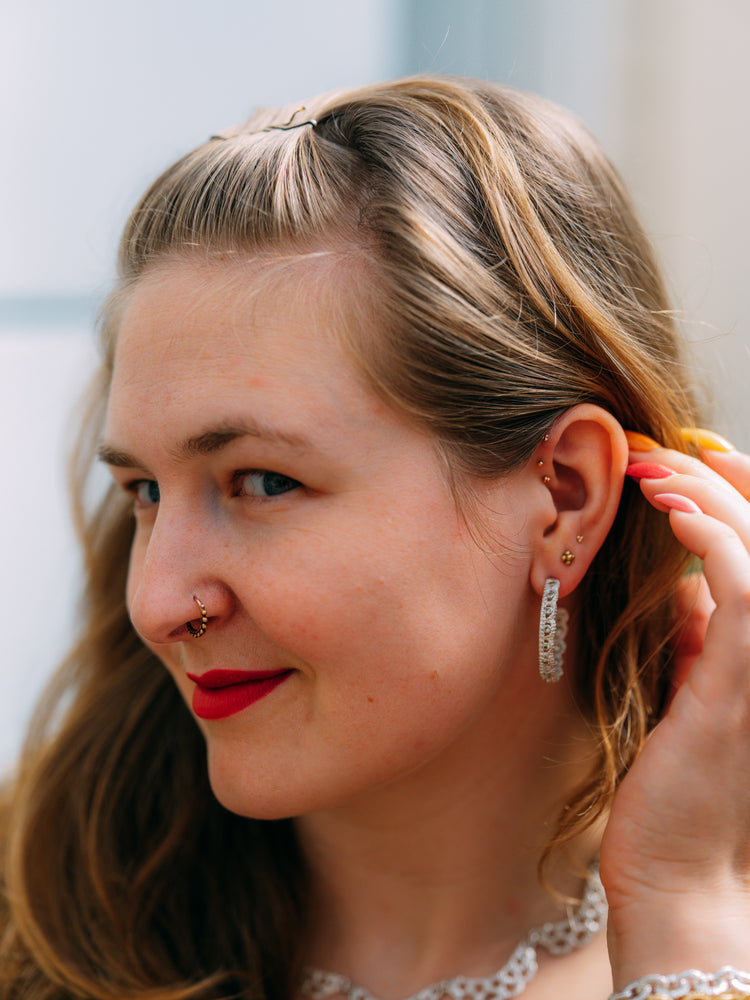 Large Rachael Hoops // Peridot Gemstones