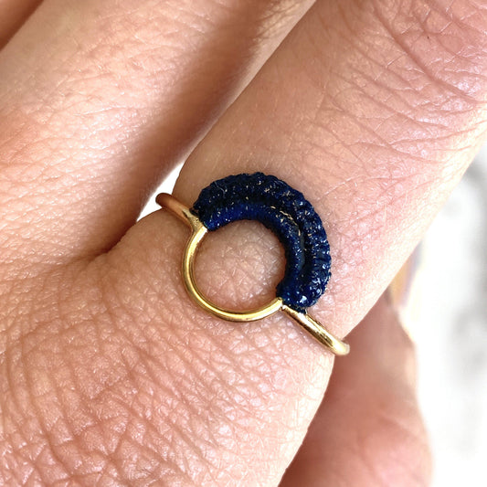 Ember Ring // Midnight Blue-Rings-Twyla Dill-4-14kt Gold-Plated-Seattle Jewelry-Handmade Jewelry-Seattle Jeweler-Twyla Dill