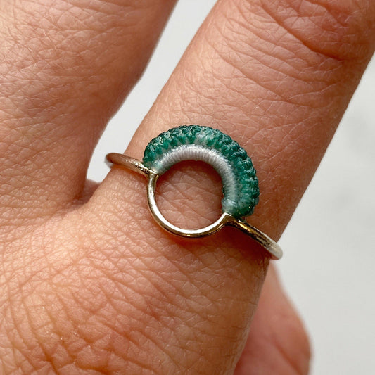 Ember Ring // Sterling Silver + Hand Dyed Aqua-Rings-Twyla Dill-5-Seattle Jewelry-Handmade Jewelry-Seattle Jeweler-Twyla Dill