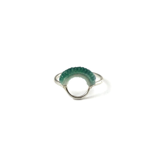 Ember Ring // Sterling Silver + Hand Dyed Aqua-Rings-Twyla Dill-5-Seattle Jewelry-Handmade Jewelry-Seattle Jeweler-Twyla Dill