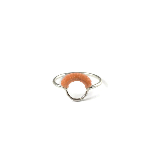 Ember Ring // Sterling Silver + Peach // Size 8.5-Rings-Twyla Dill-Seattle Jewelry-Handmade Jewelry-Seattle Jeweler-Twyla Dill