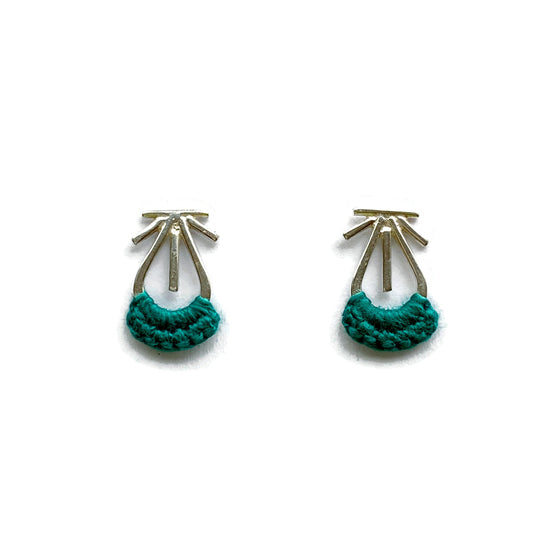 Estrella Studs-Earrings-Twyla Dill-Sterling Silver-Turquoise-Seattle Jewelry-Handmade Jewelry-Seattle Jeweler-Twyla Dill