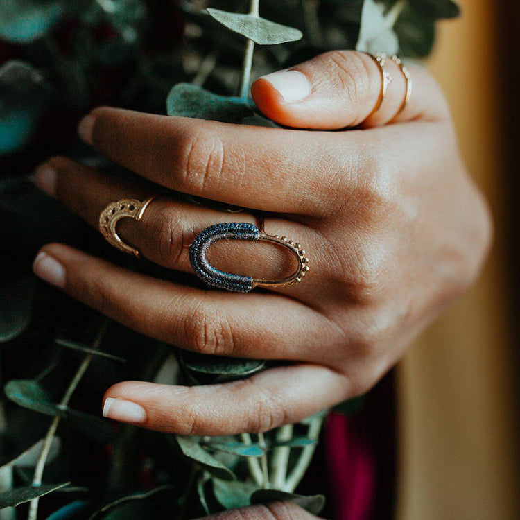 Vishu Ring // Dark Grey-Rings-Twyla Dill-3-Sterling Silver-Seattle Jewelry-Handmade Jewelry-Seattle Jeweler-Twyla Dill