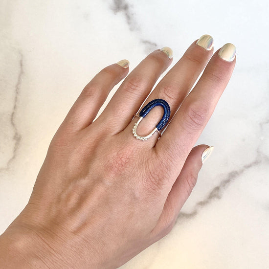 Vishu Ring // Midnight Blue-Rings-Twyla Dill-4-Sterling Silver-Seattle Jewelry-Handmade Jewelry-Seattle Jeweler-Twyla Dill