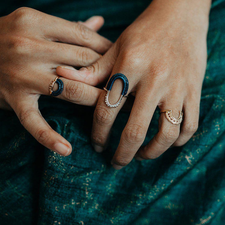 Vishu Ring // Midnight Blue-Rings-Twyla Dill-4-Sterling Silver-Seattle Jewelry-Handmade Jewelry-Seattle Jeweler-Twyla Dill