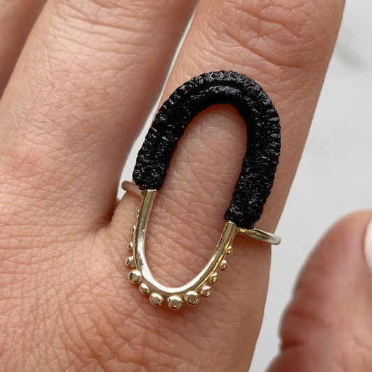 Vishu Ring // Sterling Silver + Black-Rings-Twyla Dill-5-Seattle Jewelry-Handmade Jewelry-Seattle Jeweler-Twyla Dill