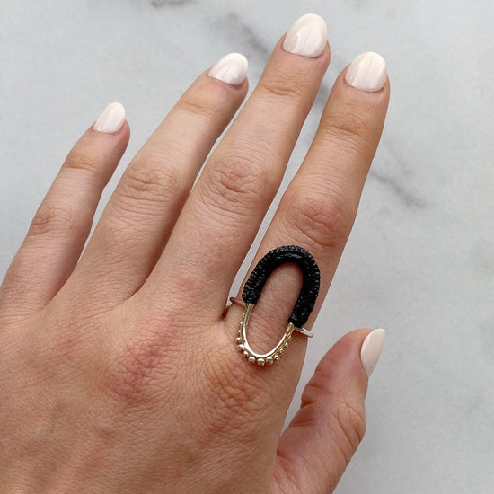 Vishu Ring // Sterling Silver + Black-Rings-Twyla Dill-5-Seattle Jewelry-Handmade Jewelry-Seattle Jeweler-Twyla Dill