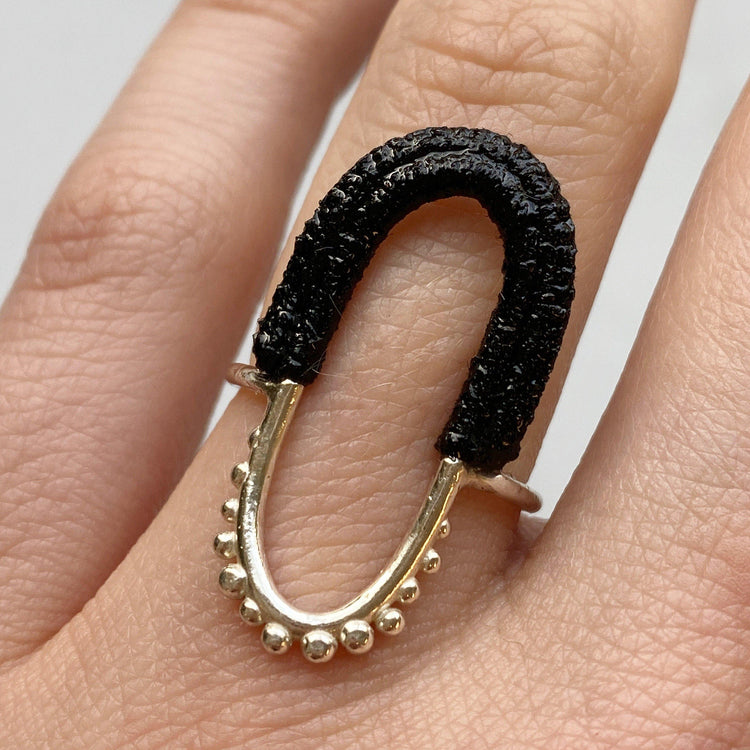 Vishu Ring // Sterling Silver + Black-Rings-Twyla Dill-5-Seattle Jewelry-Handmade Jewelry-Seattle Jeweler-Twyla Dill