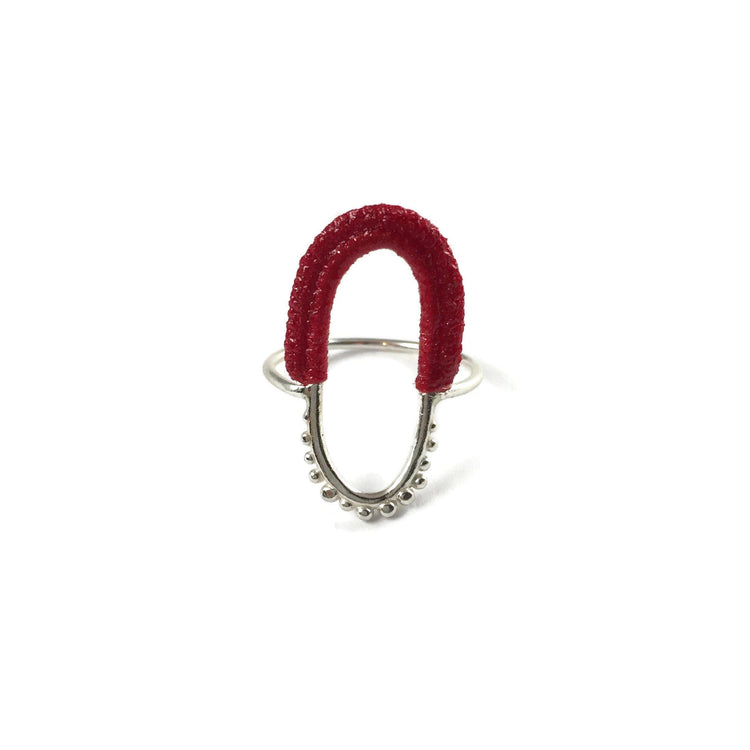 Size 10 // Vishu Ring // Red // Sterling Silver-Rings-Twyla Dill-Seattle Jewelry-Handmade Jewelry-Seattle Jeweler-Twyla Dill